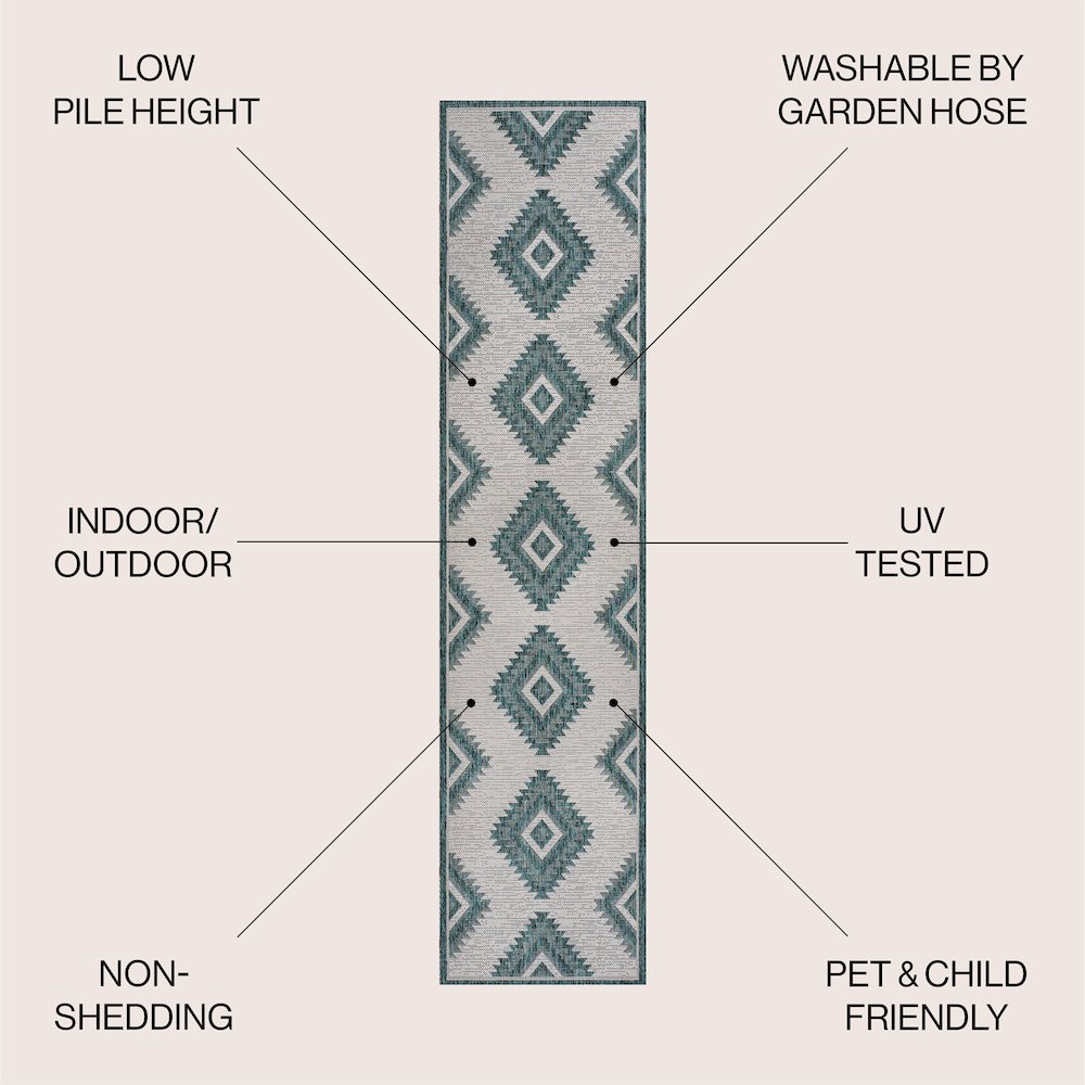 Lior Geometric Moroccan Diamond Indoor/Outdoor Area Rug