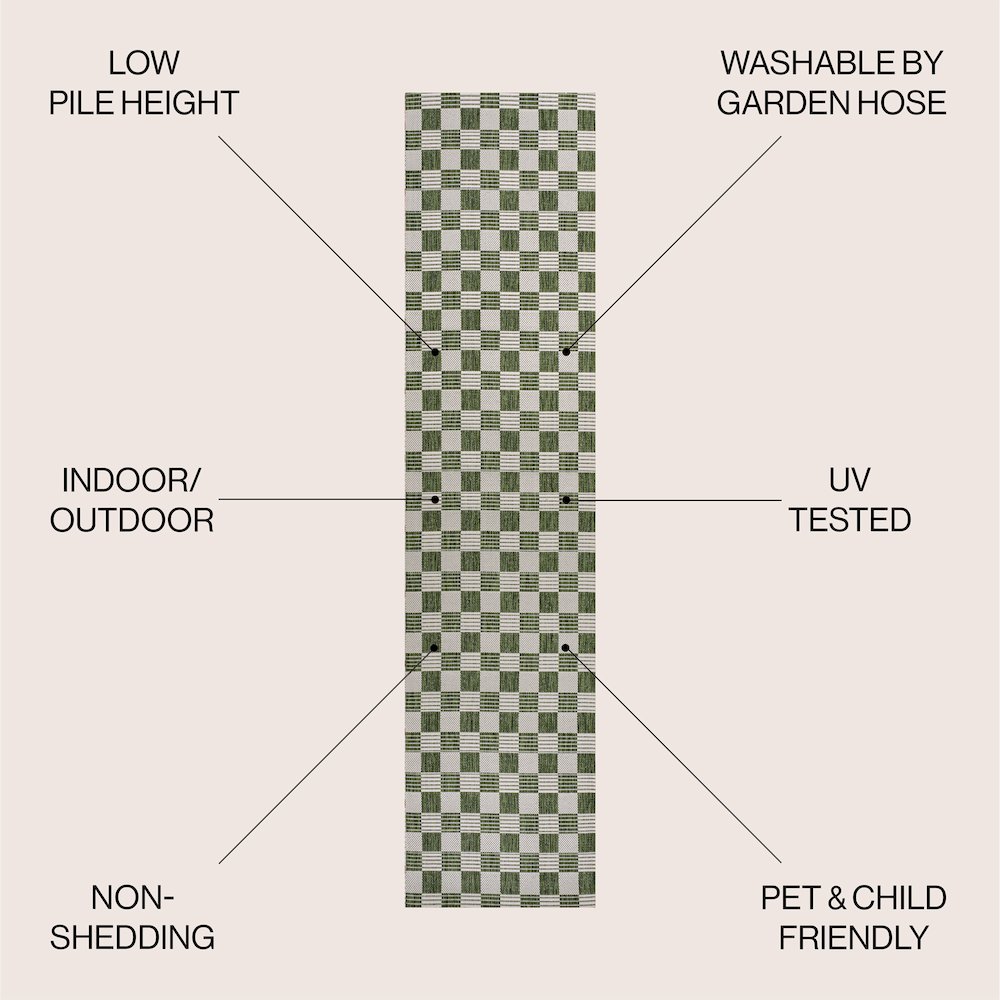 Aimee Traditional Cottage Checkerboard Indoor/Outdoor Area Rug