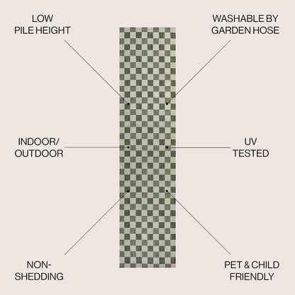 Aimee Traditional Cottage Checkerboard Indoor/Outdoor Area Rug