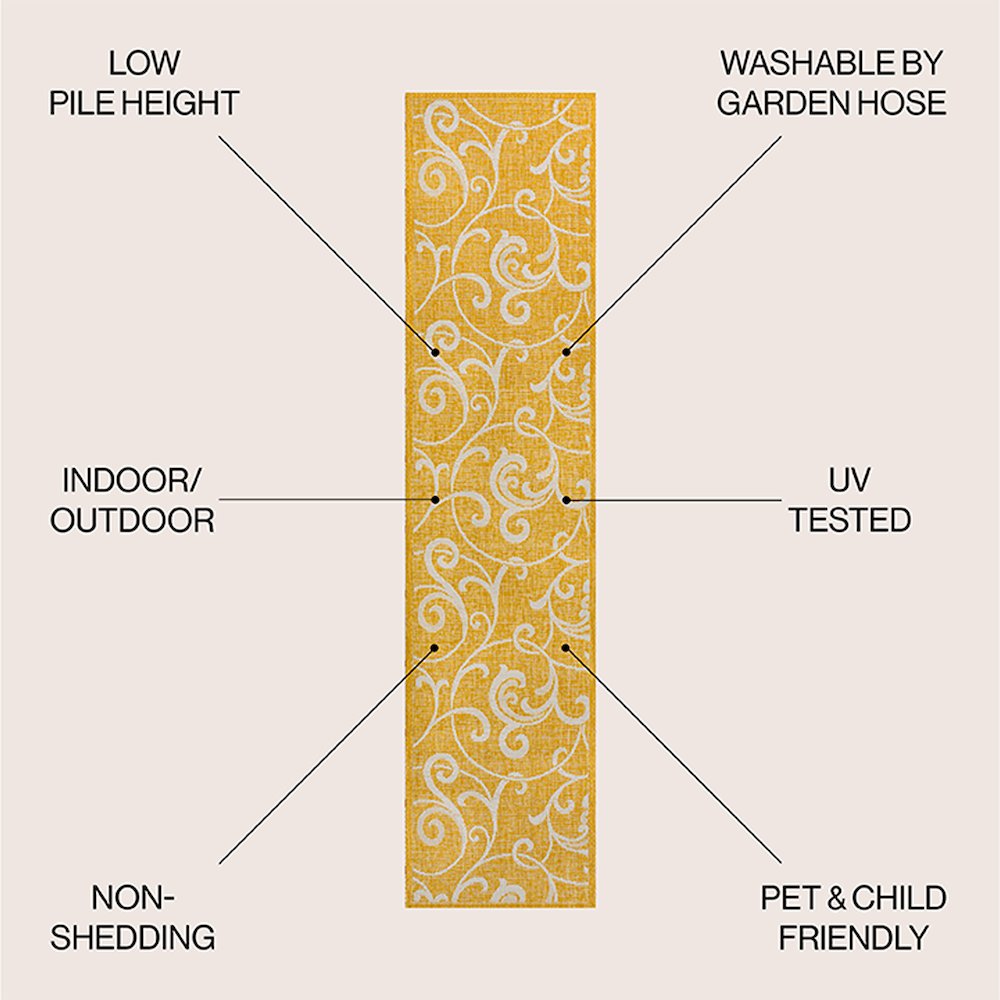 Maribel Traditional Classic All-Over Scroll indoor/Outdoor Area Rug