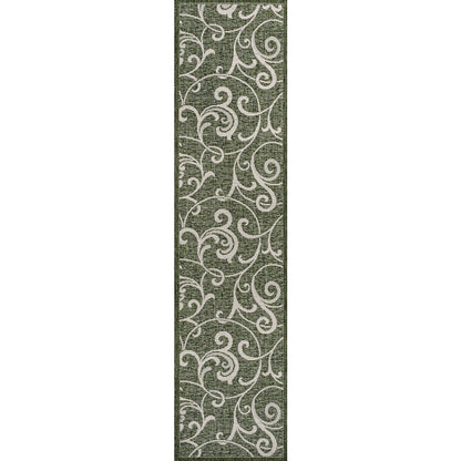Maribel Traditional Classic All-Over Scroll indoor/Outdoor Area Rug