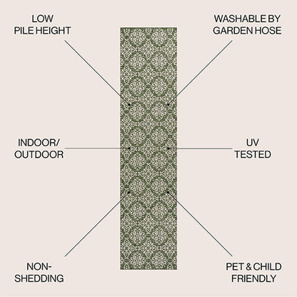 Amora Traditional Mediterranean Tile Design Indoor/Outdoor Area Rug