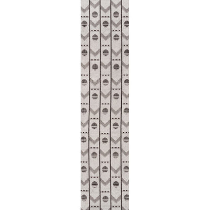 Soren Modern Geometric Cream/Black 2 ft. x 8 ft. Indoor/Outdoor Runner Rug