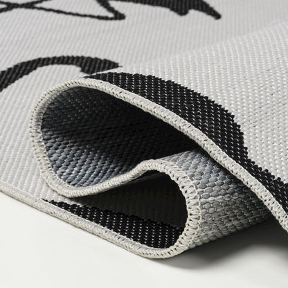 Flamingos Two-Tone White/Black 3 ft. x 5 ft. Indoor/Outdoor Area Rug