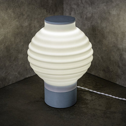 Traditional Plant-Based Pla 3D Printed Dimmable Led Table Lamp, White/Blue