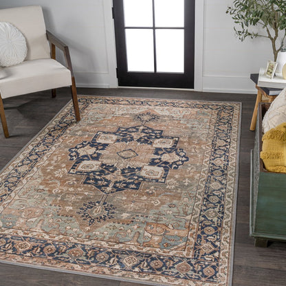 Maris Ornate Medallion Machine-Washable Area Rug