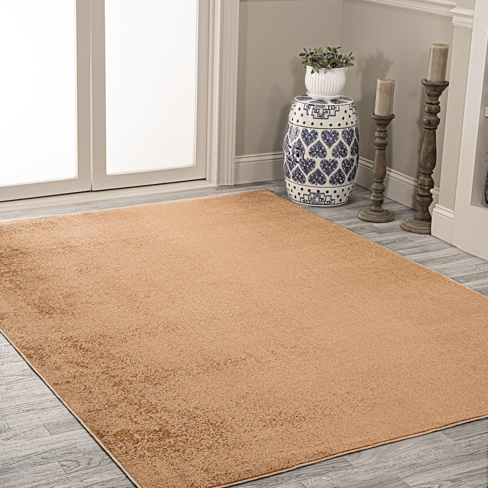 Twyla Classic Solid Low-Pile Machine-Washable Area Rug