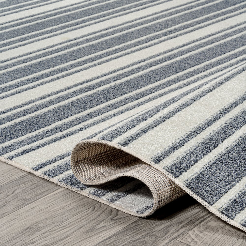 Fawning Two-Tone Striped Classic Low-Pile Machine-Washable Runner Rug