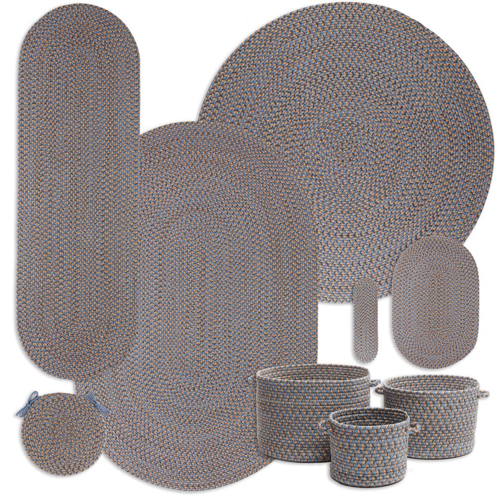 Camden Denim Blue Tweed 8X11 Oval