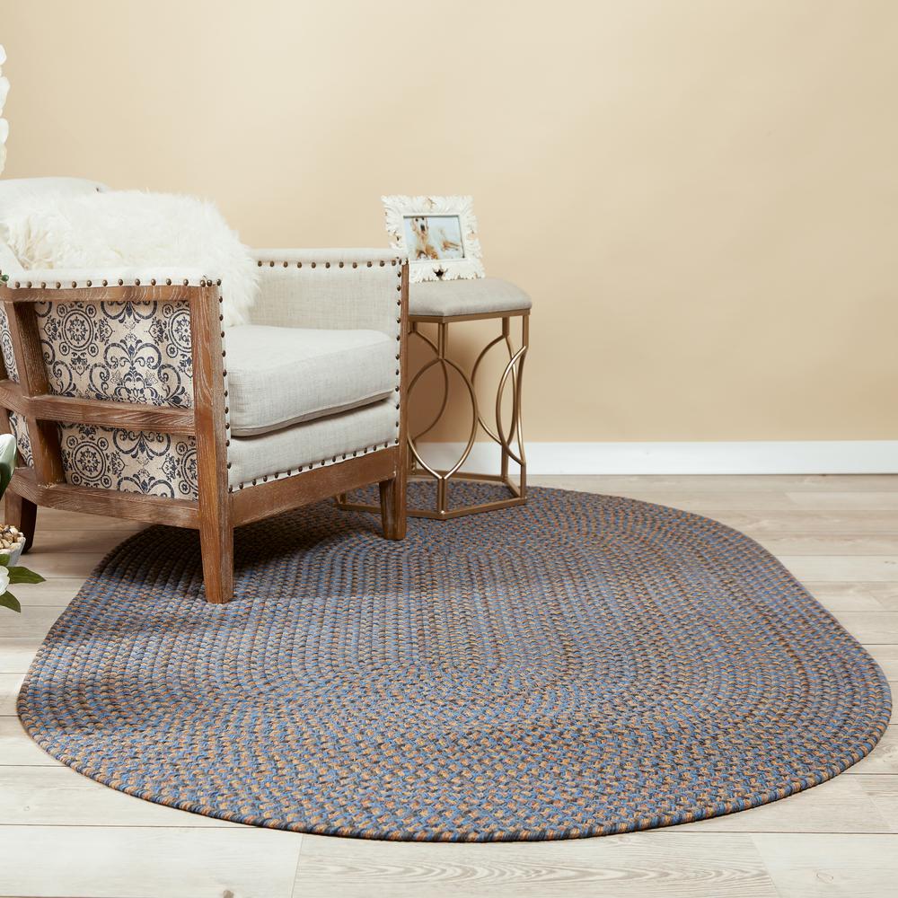 Camden Denim Blue Tweed 8X11 Oval