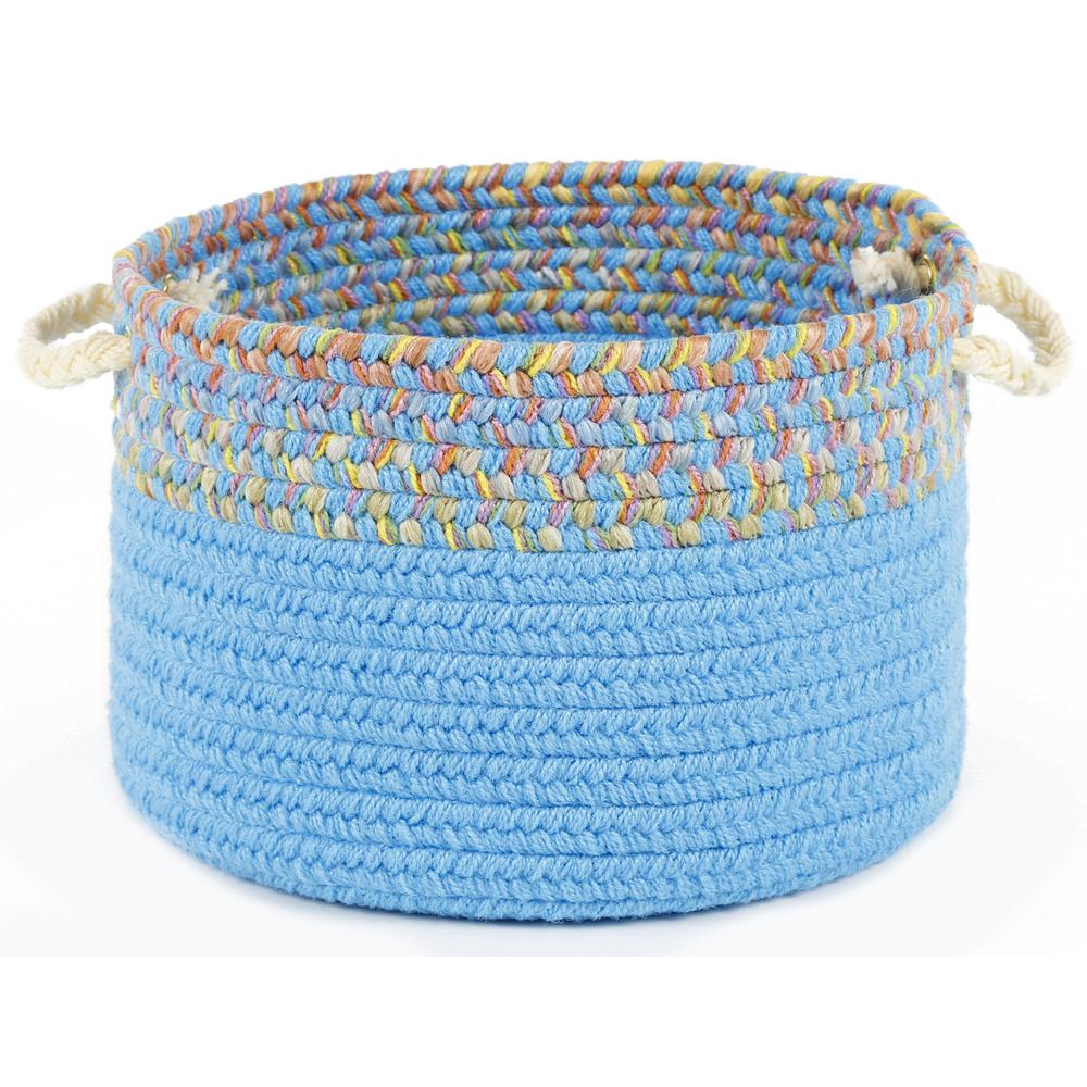 Kids' Isle Aqua Blue Banded 10" x 8" Basket