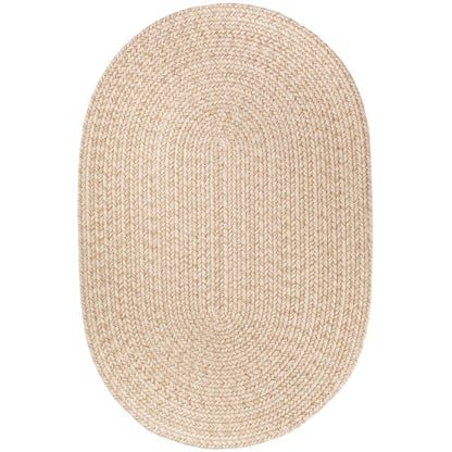 Solid Sand Wool 7X9 Oval