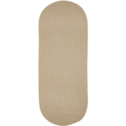 Solid Sand Wool 2X6 Oval