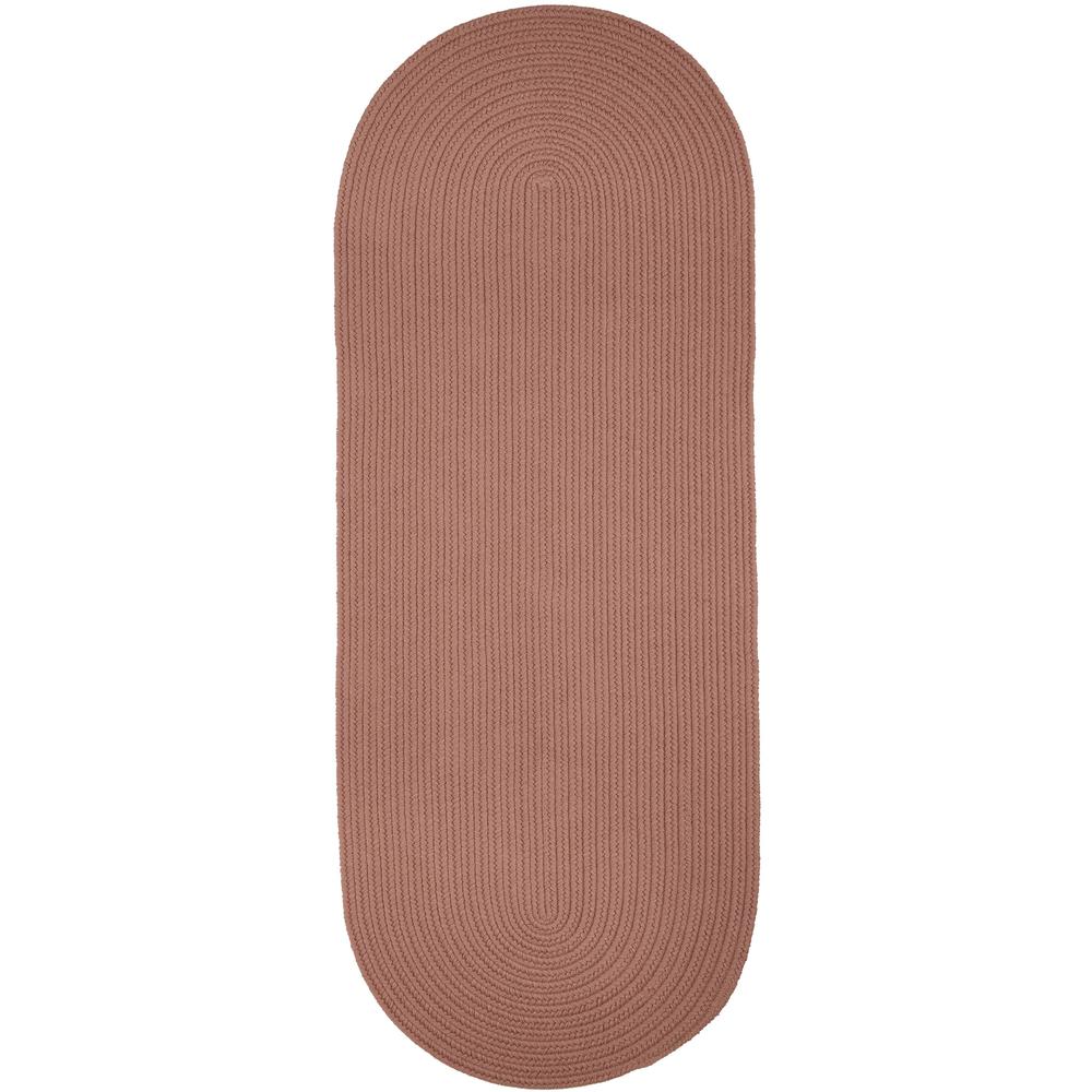 Solid Old Rose Wool 2X8 Oval