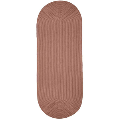 Solid Old Rose Wool 2X8 Oval