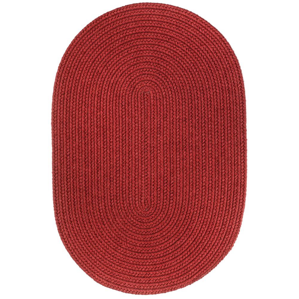 Solid Scarlet Wool 7X9 Oval