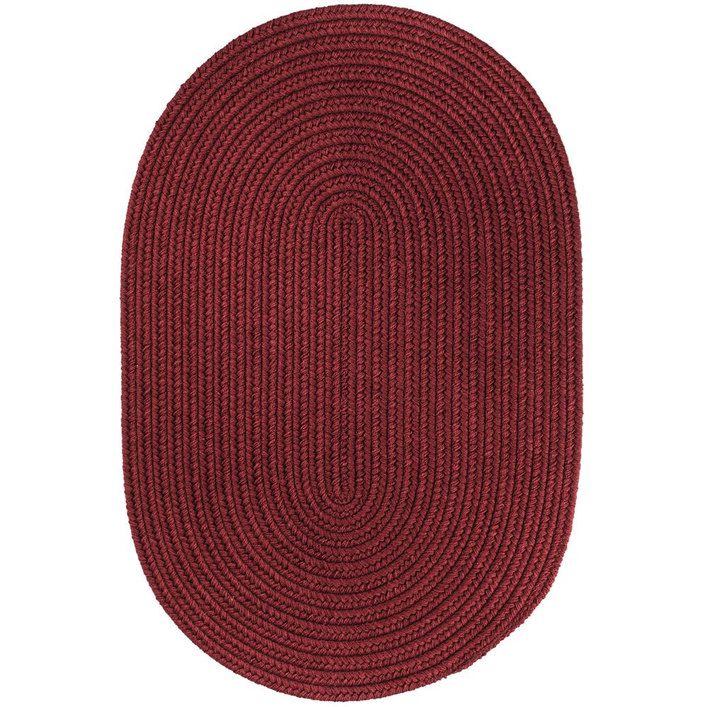 Solid Red Wine Wool 3X5 Oval