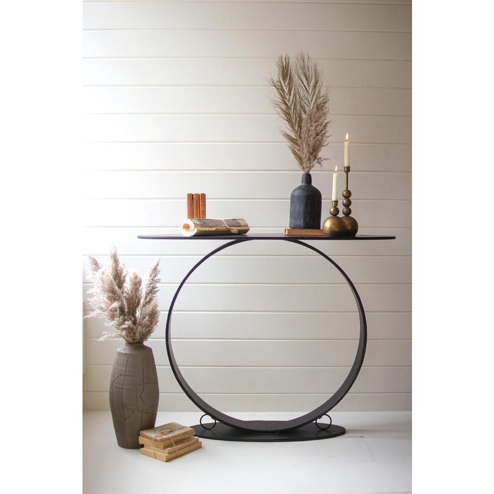 Oval Metal Console Table