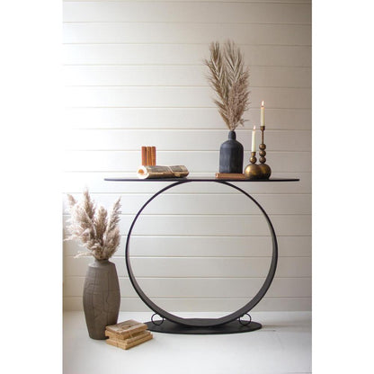 Oval Metal Console Table