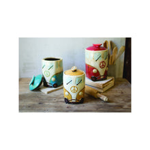 Set Of Three Ceramic Van Canisters With Surfboard Handles