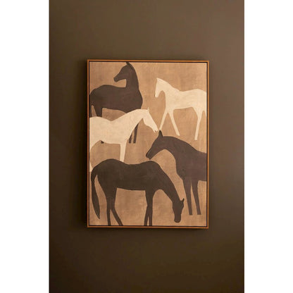 Framed Painting Five Horses
