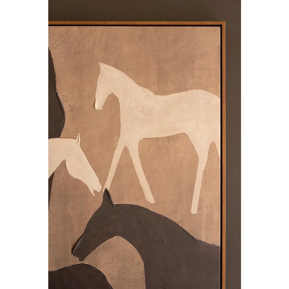 Framed Painting Five Horses