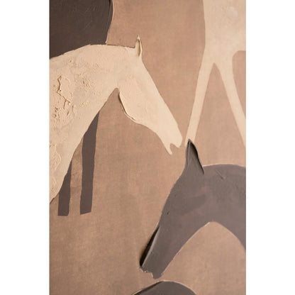 Framed Painting Five Horses