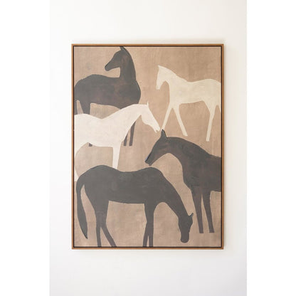 Framed Painting Five Horses