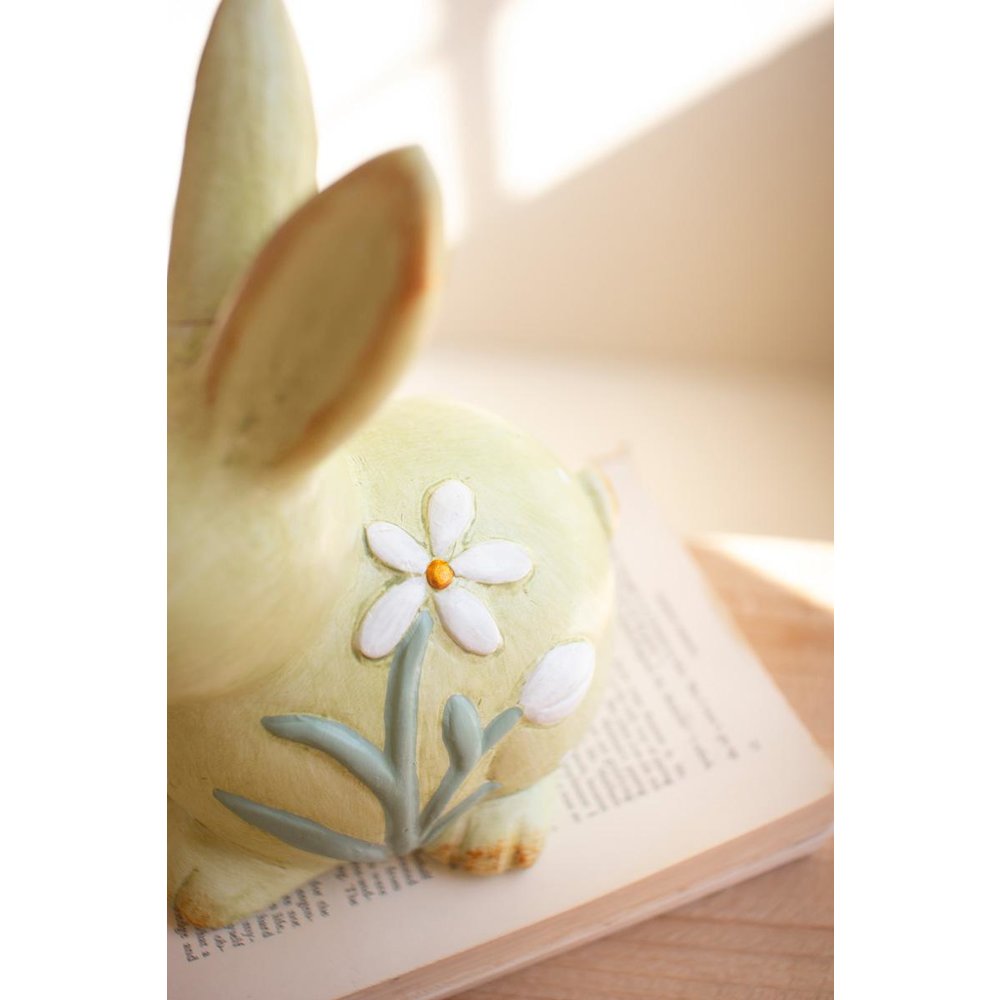 Set Of Two Colorful Faux Concrete Bunnies