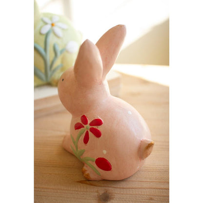 Set Of Two Colorful Faux Concrete Bunnies