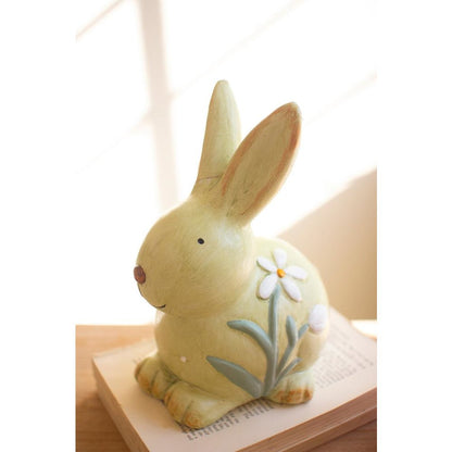 Set Of Two Colorful Faux Concrete Bunnies