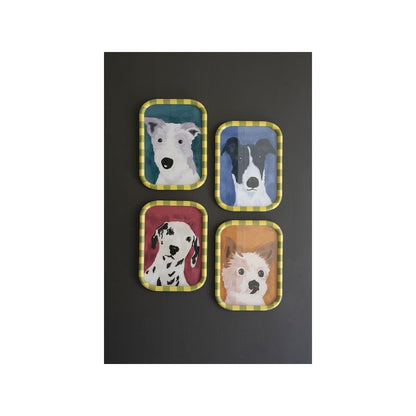 Set Of Four Framed Dog Prints Under Glass