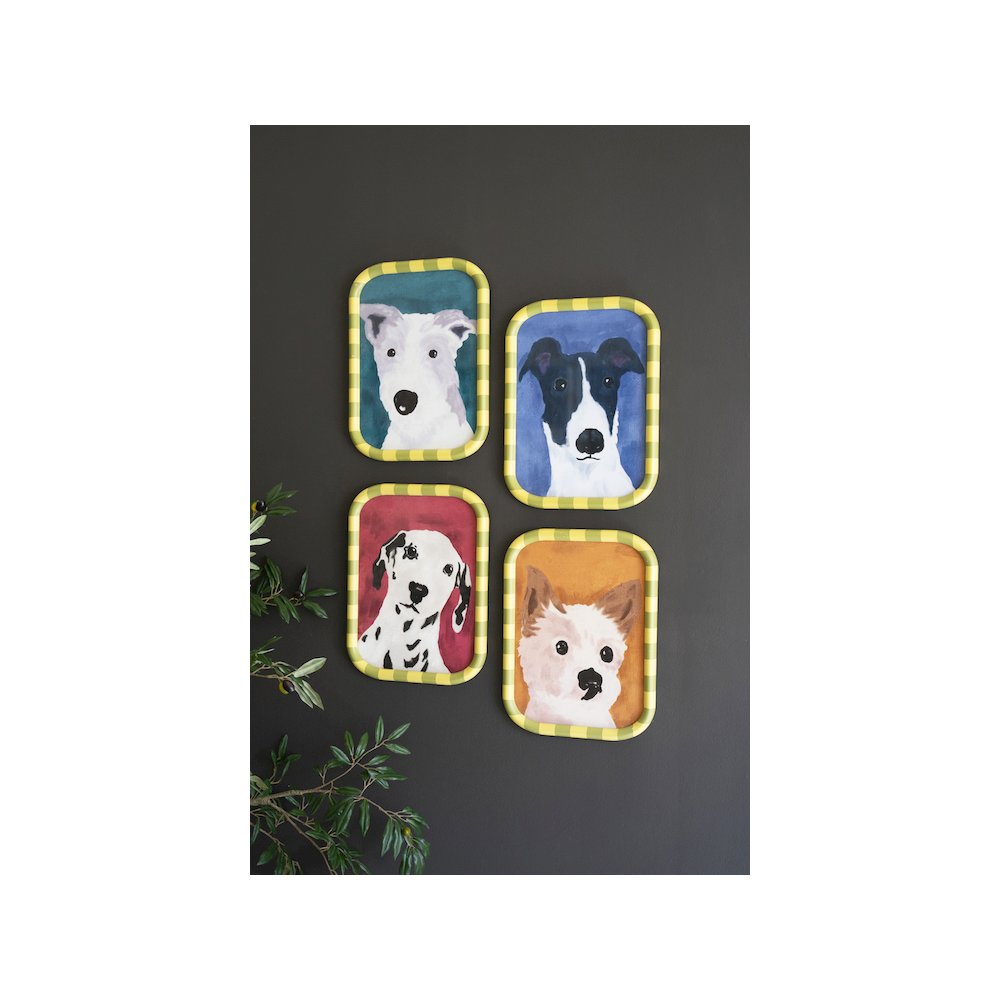 Set Of Four Framed Dog Prints Under Glass