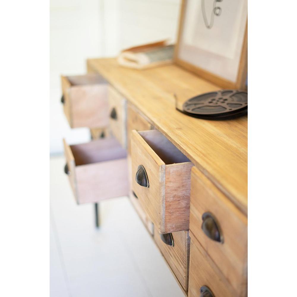 Chest Of 12  Wooden Drawers With Iron Legs