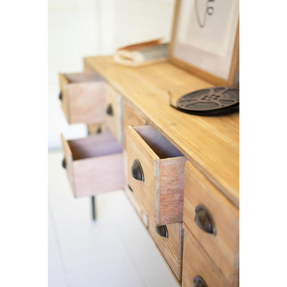 Chest Of 12  Wooden Drawers With Iron Legs