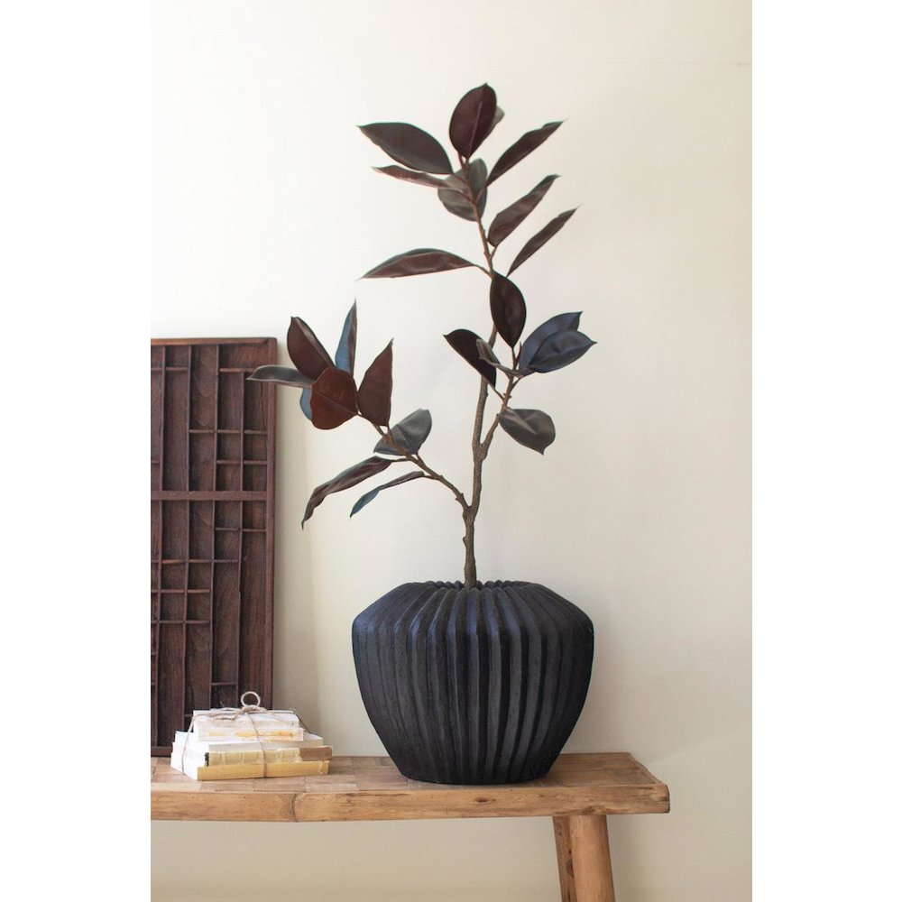 Short Stone Composite Urn - Black