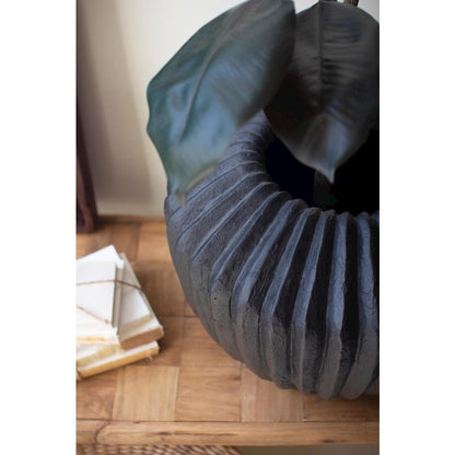 Short Stone Composite Urn - Black