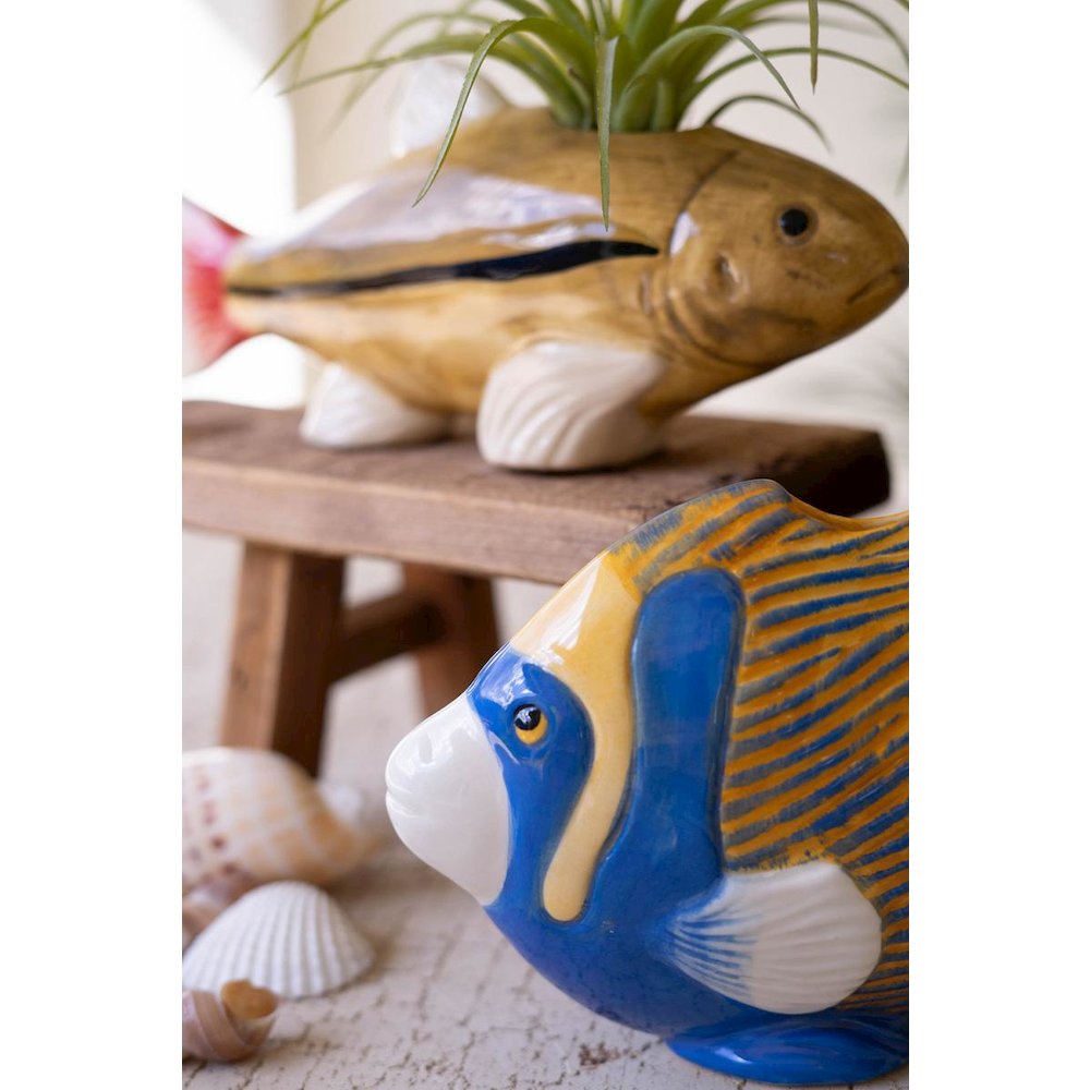 Set Of Two Ceramic Fish Vases