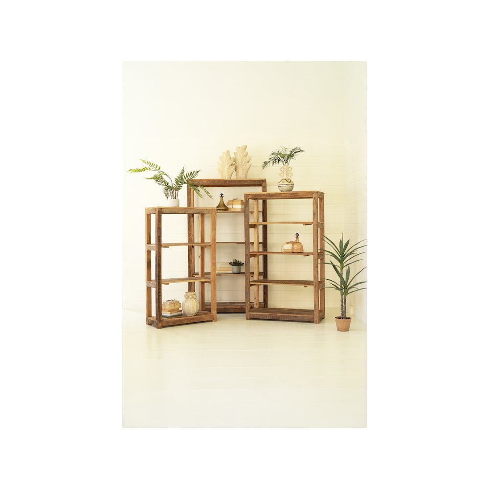 Set Of Three Recycled Wood Shelving Units