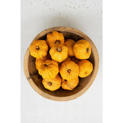 Bag Of Fifteen Dried Miniature Faux Pumpkins - Orange