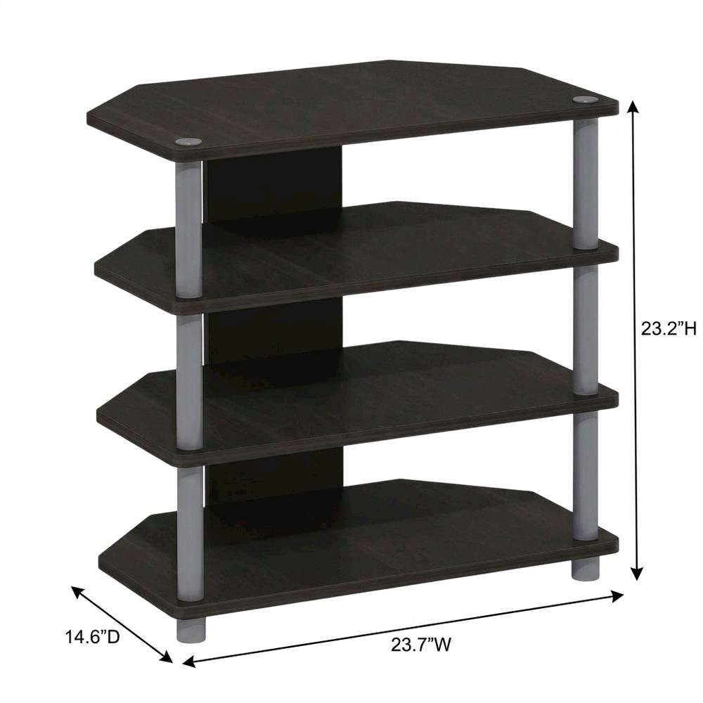 Espresso 4-Tier TV Stand, Easy Assembly, Composite Wood Construction