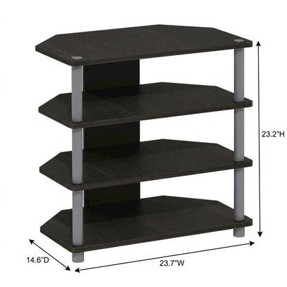 Espresso 4-Tier TV Stand, Easy Assembly, Composite Wood Construction