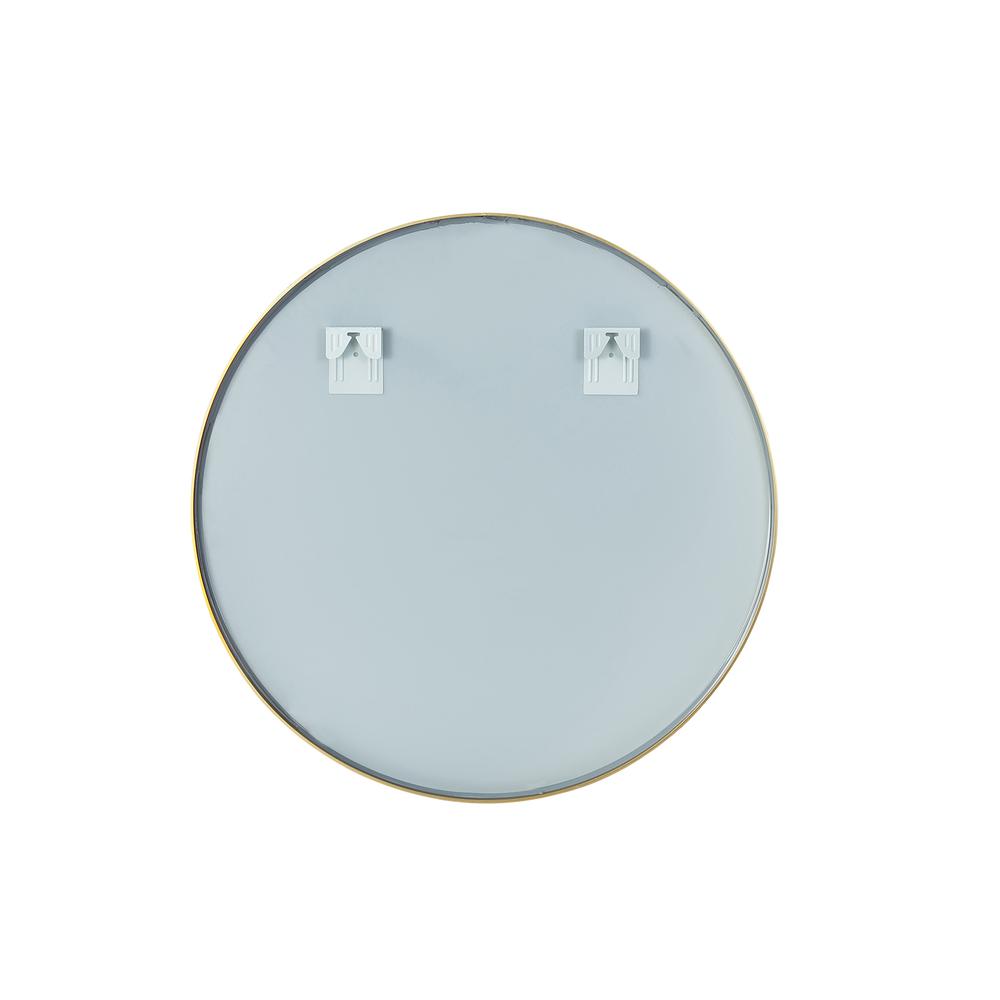 Cascante 35.4 in. W x 35.4 in. H Round Metal Wall Mirror in Brushed Gold