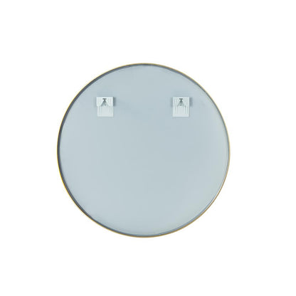 Cascante 35.4 in. W x 35.4 in. H Round Metal Wall Mirror in Brushed Gold