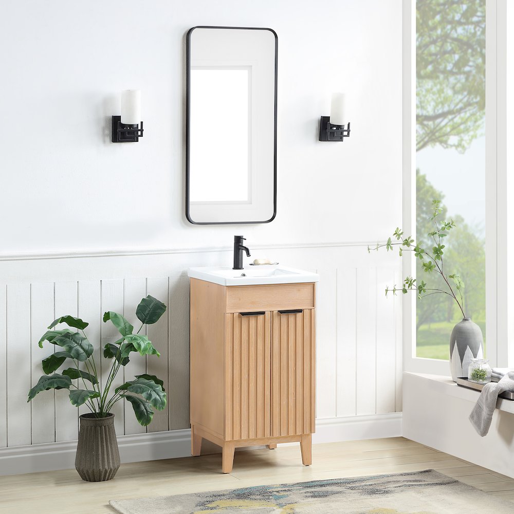 Palos 18" Free-standing Single Bath Vanity in Fir Wood Brown