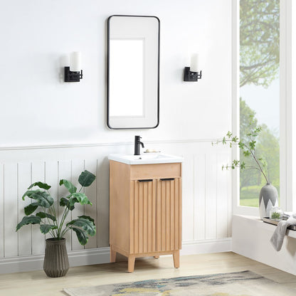 Palos 18" Free-standing Single Bath Vanity in Fir Wood Brown