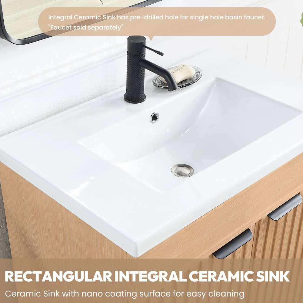 Palos 18" Free-standing Single Bath Vanity in Fir Wood Brown