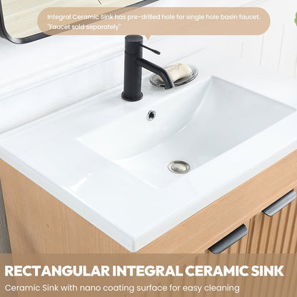 Palos 18" Free-standing Single Bath Vanity in Fir Wood Brown