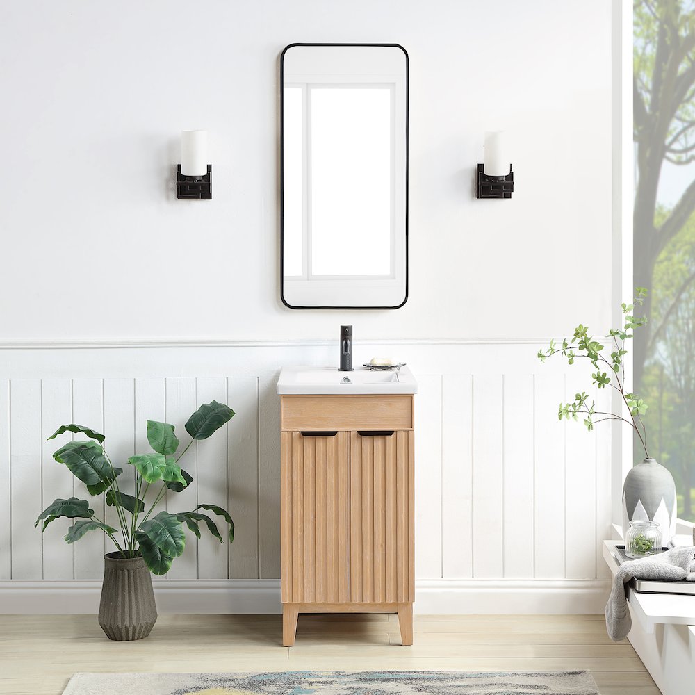 Palos 18" Free-standing Single Bath Vanity in Fir Wood Brown