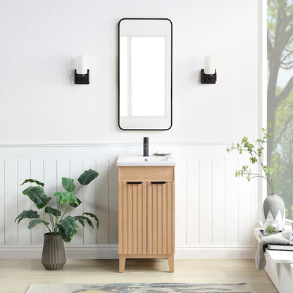 Palos 18" Free-standing Single Bath Vanity in Fir Wood Brown